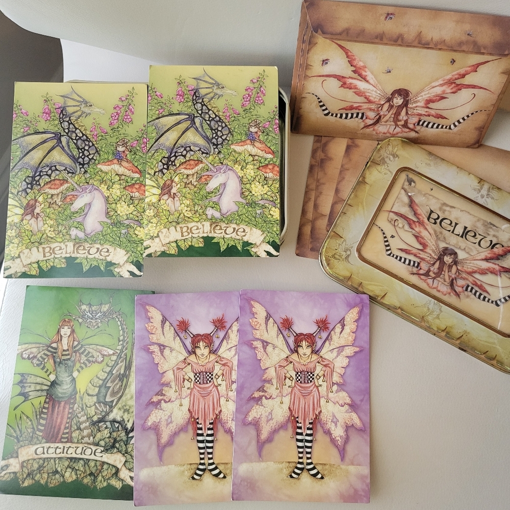 Amy Brown Fairy Art Print Believe Notecard & Tin Set Whimsical Fantasy Mythical - Picture 7 of 16